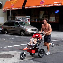 A jogging stroller on Park Avenue, New York City, 2010