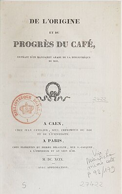 Image illustrative de l’article De l'origine et du progrès du café