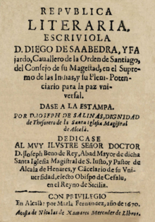 República literaria (Alcalá de Henares, 1670).