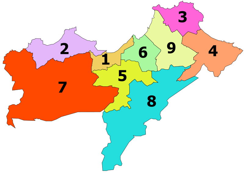 صورة:Districts of Oran Province.svg