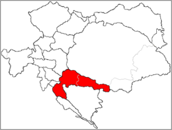 Location of Kroatijos ir Slavonijos karalystė