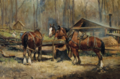 "Draught Horses Resting" door Jan Hendrik Scheltema (1861-1941)