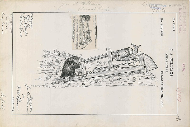 File:Drawing of an Animal Trap by J. A. Williams - NARA - 6037260.jpg