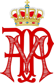Monograma del príncipe Felipe y Mathilde d'Udekem d'Acoz