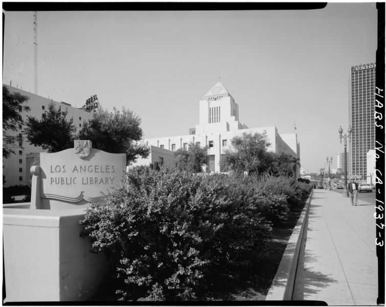 File:EAST SIDE, FROM CORNER OF SOUTH GRAND AND WEST FIFTH STS. - Los Angeles Public Library, 630 West Fifth Street, Los Angeles, Los Angeles County, CA HABS CAL,19-LOSAN,65-3.tif