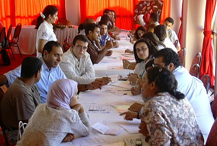 A group of Egyptian youth at a workshop Egyptworkshop.jpg