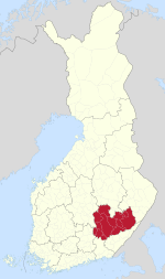 South Savo on a map of Finland