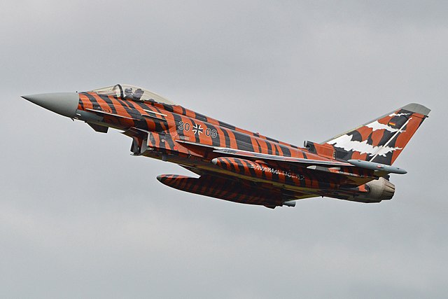 A German Eurofighter Typhoon of Taktisches Luftwaffengeschwader 74 at the 'Tiger Meet' in 2014