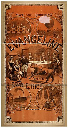 Poster for Evangeline (1878) Evangeline Rice and Goodwin's American opera bouffe. LCCN2014637092.jpg