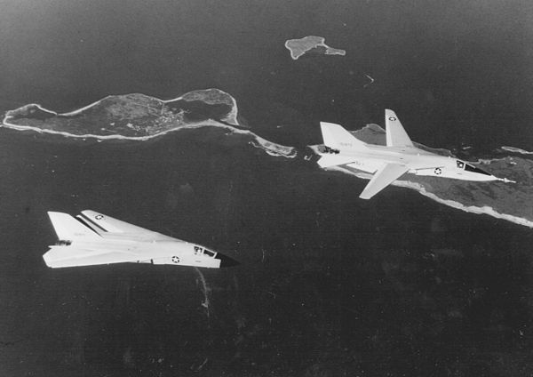 F-111Bs, BuNo 151970 and 151971, over Long Island during testing