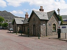 The preserved station building FR Duffws toilets 1.jpg