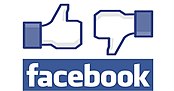 Logo Facebook z symbolem "like" i "unlike"