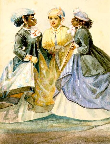 A painting of bourgeois Creole ladies