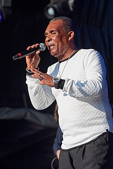 Boothe performing in 2018