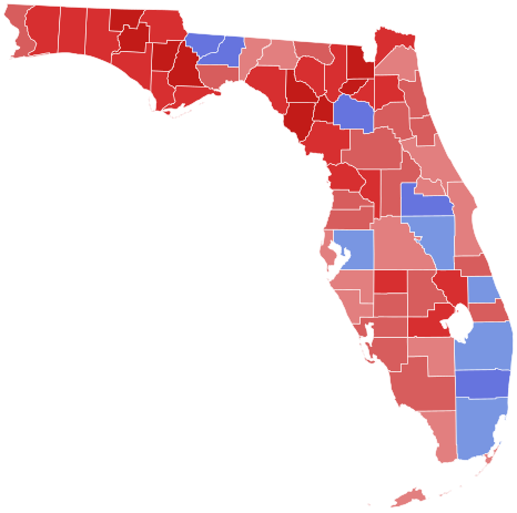 County Results  Patronis:      50-60%      60-70%      70-80%      80-90% Ring:      50–60%      60–70%