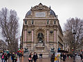 * Nomination Fontaine Saint-Michel de Paris, France. --Kadellar 15:56, 26 March 2012 (UTC) * Decline Busy, noisy, unsharp, too dark, IMO.--Jebulon 13:32, 31 March 2012 (UTC) Busy? It's Paris centre, it's quite empty. Impossible to get it lighter, I'd have the sky blown out, I already had to get it darker. Unsharp? You can read the text at the top. --Kadellar 16:05, 31 March 2012 (UTC)