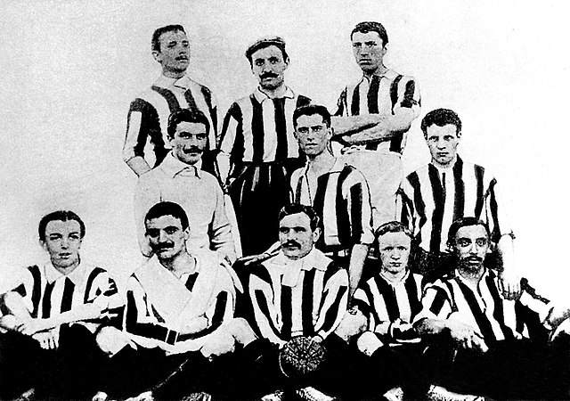 The Juventus team during the 1905 season in which they won their first league title