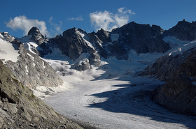 Kilátás a Forno-gleccserről