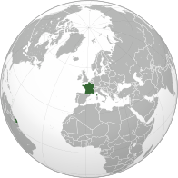 Ένας χάρτης που δείχνει τη θέση της Γαλλίας