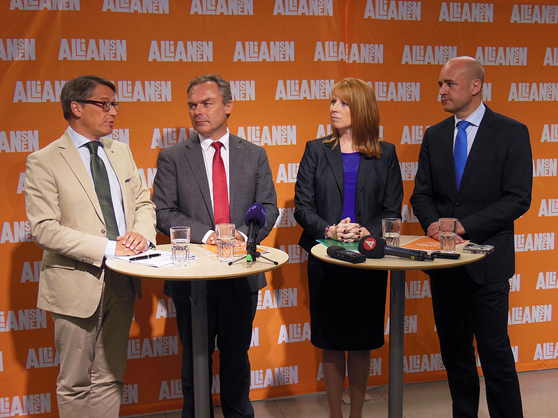 File:Göran Hägglund, Jan Björklund, Annie Lööf och Fredrik Reinfeldt, 2013-09-09 01.jpg