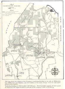 Map of Great Northern Paper Company's timberland holdings in 1950. GNP Timberland Holdings - 1950.jpg