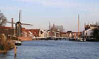Molen De Put, Rembrandtbrug, Marekerk, platbodems op het Galgewater