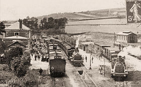 Vista generale della stazione di Envermeu, all'inizio del XX secolo.