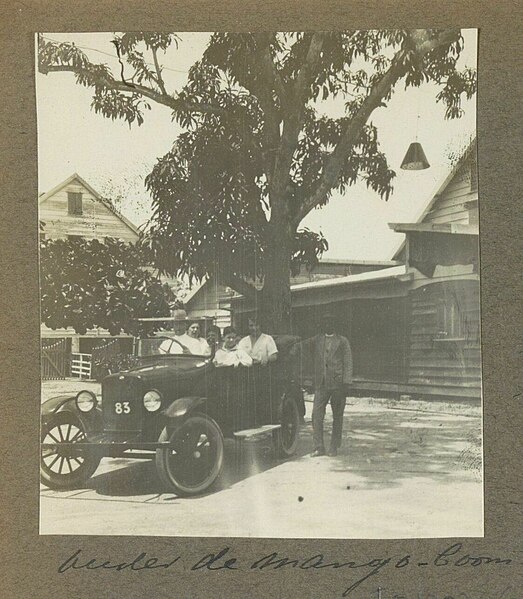 File:Gezelschap in een auto onder een mangoboom in Suriname Onder de mango-boom (titel op object) Op Soeki-baka (titel op object), RP-F-F01203-S.jpg