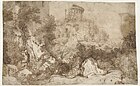 Храм сивиллы в Тиволи. Между 1580 и 1622. Бумага, тушь, перо, кисть. Рейксмюсеум, Амстердам