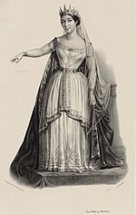 Giulia Grisi als Semiramide von Rossini, Lithografie nach Alexandre Lacauchie