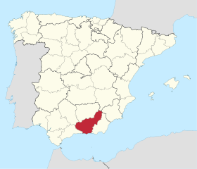 Pozicija Granade na karti Španjolske