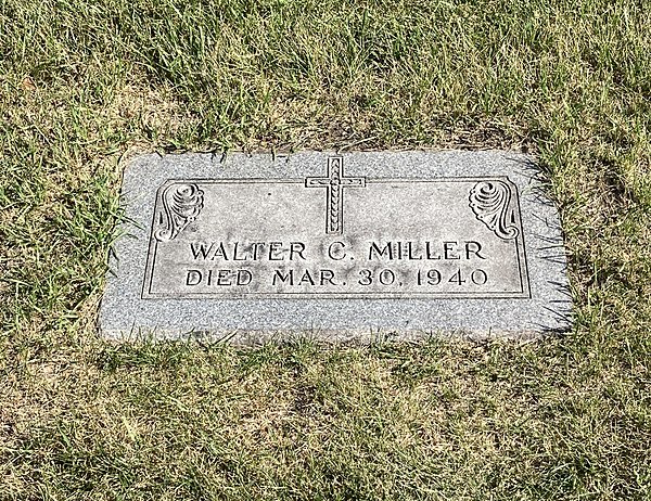 Miller's grave at Calvary Cemetery