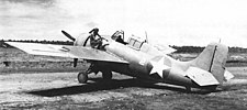 A Grumman F4F Wildcat parked on Henderson Field in August 1942 GuadHFWildcatAugust.jpg