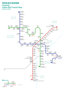 Saat ini peta rencana dari Guiyang Metro