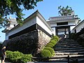 郡上八幡城正門（石垣の一本松を伐採する前）