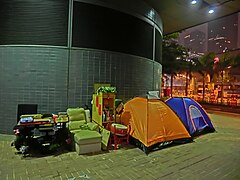 Tunawisma yang mendirikan tenda di Tiongkok