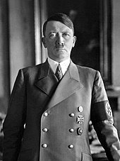 Adolf Hitler became Germany's head of state, with the title of Fuhrer und Reichskanzler, in 1934. Hitler portrait crop.jpg