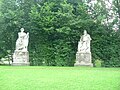 Sculptures, four life-size limestone figures