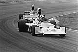Hunt leading Niki Lauda at the 1975 Dutch Grand Prix.