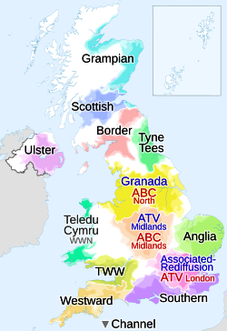 The ITA regions after all companies had begun broadcasting in 1962 ITV regional map 1962.svg