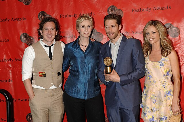 Ian Brennan, Jane Lynch, Matthew Morrison and Gilsig at Waldorf Astoria New York May 17, 2010