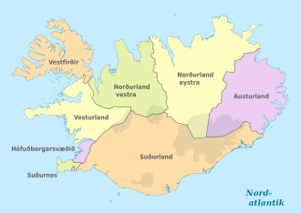Iceland, administrative divisions - de - colored.svg
