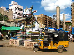 A Piaggio Ape auto rickshaw in Madurai.