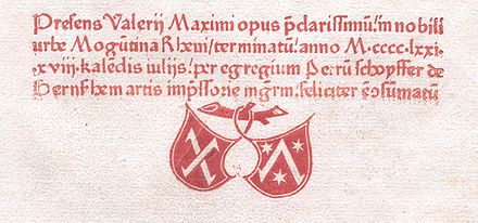 A colophon printed in 1471