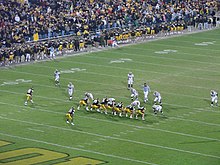 Iowa's offense sets up against Western Michigan's defense on November 17, 2007. Iowa vs. Western Michigan 2007.jpg