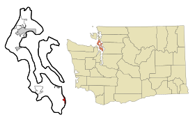 Island County Washington Incorporated and Unincorporated areas Clinton Highlighted.svg