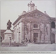 James Robertson, Fort Manoel with statue of Grand Master Manoel de Vilhena, 1856.jpg