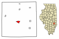Location of Newton in Jasper County, Illinois