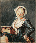 Jean-Honoré Fragonard, Djevojka sa svizcem, pastel