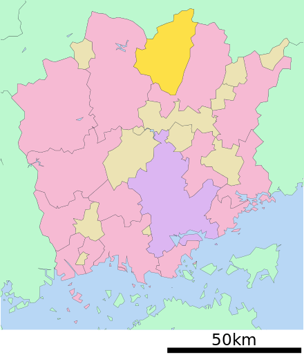 Location of Tomata District in Okayama Prefecture